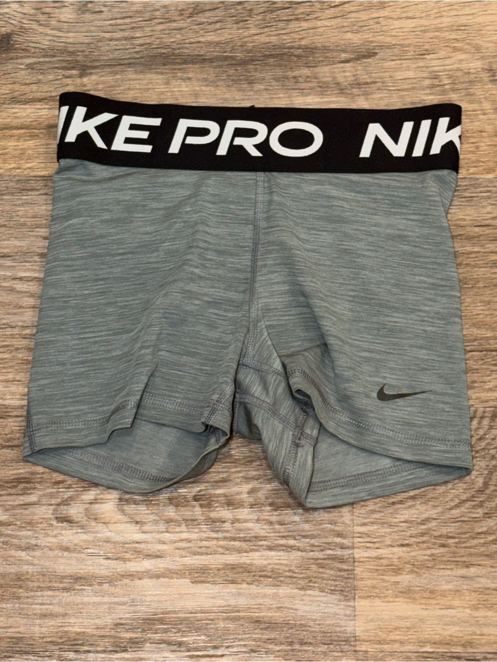 Nike Women’s Pro Bike Shorts in Heather Gray with Black Waistband